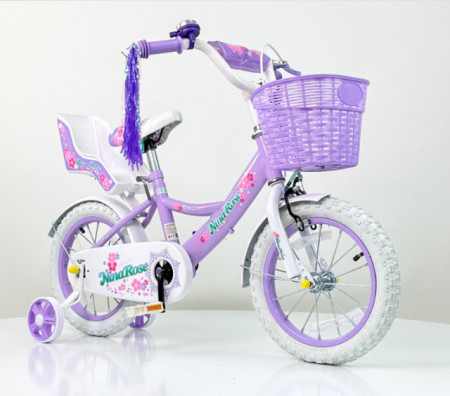 Nina Rose Bicikl 14" za devojčice model 722-14 sa pomoćnim točkovima - Ljubičasti