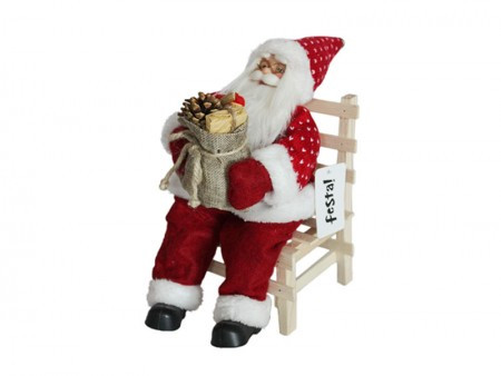 Norman, Deda Mraz, na stolici, crvena, 30cm ( 740645 )