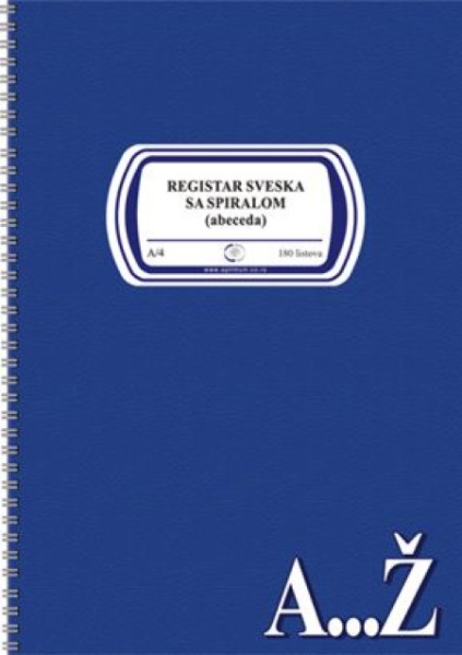 Registar sveska a4 spirala abeceda 180 6695 ( 6695 )