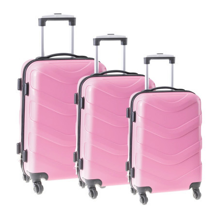 Rome, kofer, set 3 komada, ABS, roze 127 ( 110141 )