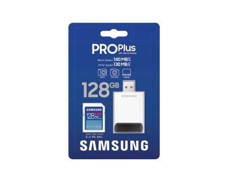 Samsung mb-sd128sb memorijska kartica pro plus full size sdxc 128gb u3 + card reader  - Img 1