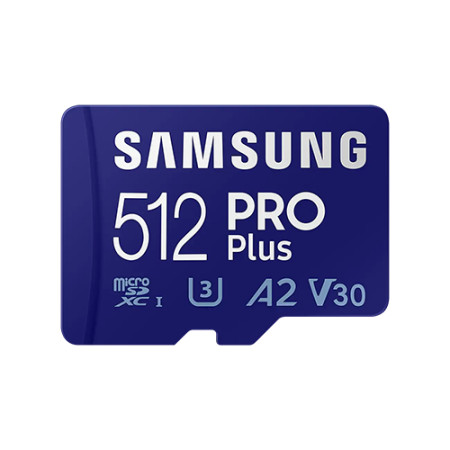Samsung pro plus micro SD 512GB, SDXC, UHS-III V30 A2 w/SD adapter ( MB-MD512KA/EU )