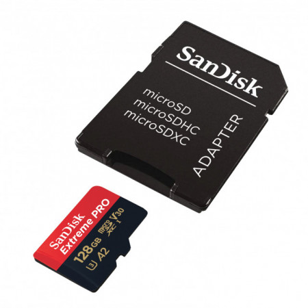 SanDisk SDXC 128GB micro extreme pro 200MB/s A2 C10 V30 UHS-I US+adapter