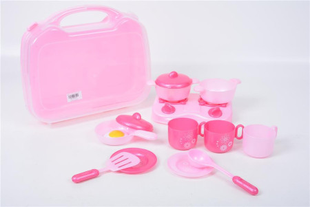 Set posuđa za kuvanje u roze koferu ( 628349 )