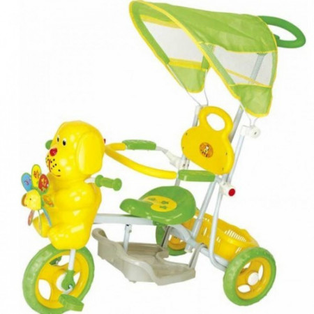 Tricikl za decu model sa kucom - žuti - do 25 kg - Img 1