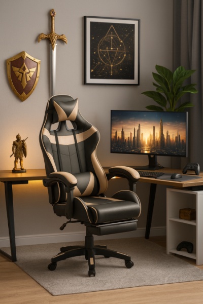 Trick Gejmerska stolica sa dodatkom za noge Y-830 zlatna