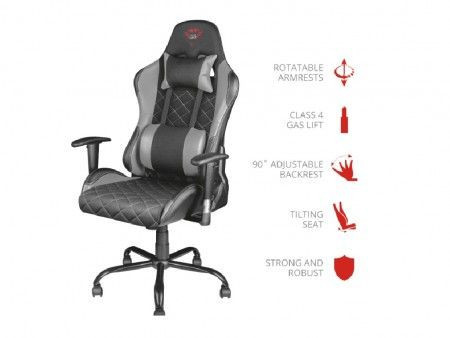 Trust Gaming Resto stolica GXT 707G Gaming Chair siva 22525