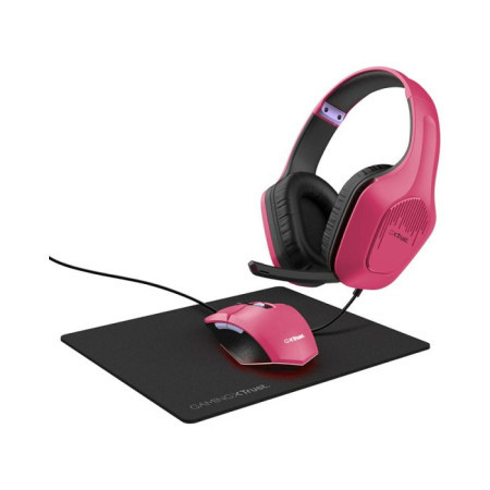 Trust miš + slušalice + podloga GXT790P tridox 3-IN-1 set pink (25179)