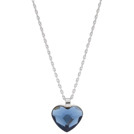 Victoria cruz cuore denim blue lančić sa swarovski kristalom ( a3000-18hg )
