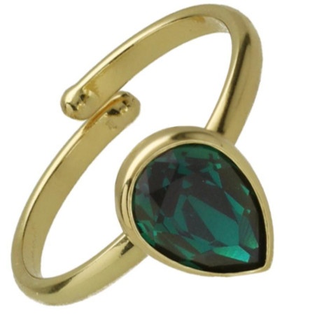 Victoria cruz gold emerald prsten sa swarovski kristalom ( a4618-20da )