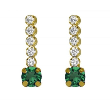 Victoria cruz shine emerald gold mindjuše sa swarovski kristalima ( a4669-20dt )
