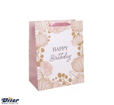 Viter kesa happy birthday in pink flowers m ( 370241 )-1