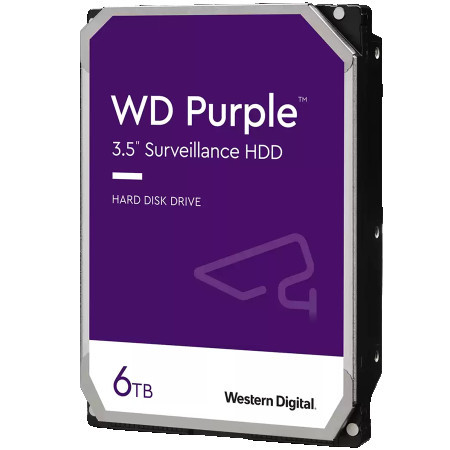 WD HDD video surveillance purple 6TB CMR, 3.5, 256MB ( WD64PURZ )