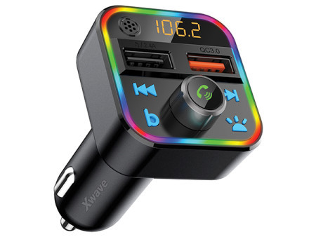 Xwave BT77 FM transmiter za kola/Bluetooth/LCD/mp3/wma/wav/flac/2X USB/punjenje QC3.0+5V/2.4A /Handsfree