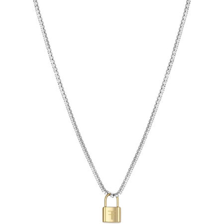 Ženska freelook srebrna zlatna ogrlica od hirurškog Čelika ( frj.3.6021.2 ) - Img 1