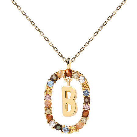 Ženska pd paola letter b zlatna ogrlica sa pozlatom 18k ( co01-261-u ) - Img 1