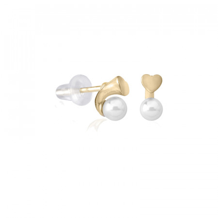 Ženske majorica pearl heart bele biserne gold srebrna mindjuše 4 mm ( 16395.01.1 000.010.1 ) - Img 1