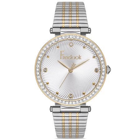 Ženski freelook lumiere beli zlatni elegantni ručni sat sa bikolor pancir kaišem ( fl.1.10201.6 ) - Img 1