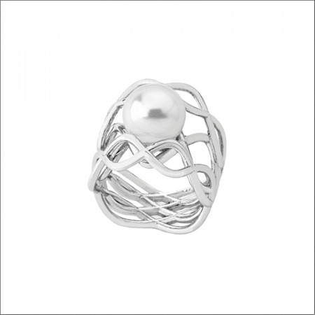 Ženski majorica timeless srebrni beli biserni prsten 10mm 55 mm ( 14381.01.2 915.010.1 ) - Img 1