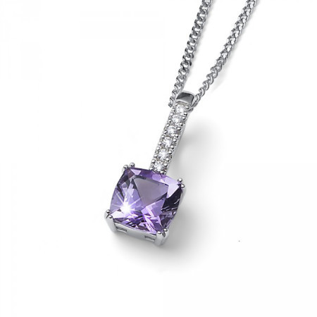 Ženski oliver weber baia violet 925ag lančić sa swarovski ljubičastim kristalom ( 61171 )