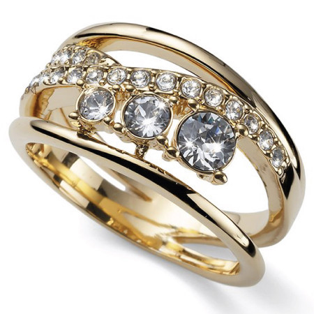 Ženski oliver weber drive crystal gold prsten sa swarovski belim kristalima m ( 41159gm )