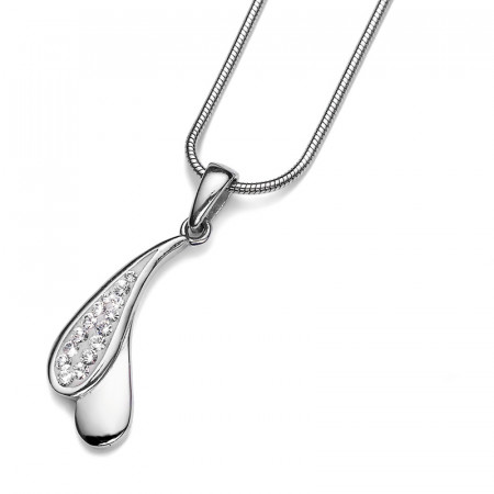 Ženski oliver weber drops 925ag crystal srebrni lančić sa belim swarovski kristalnim priveskom ( 61035.001 ) - Img 1