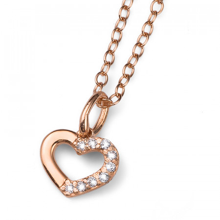 Ženski oliver weber loveheart 925ag rose gold cry roze zlatni srebrni lančić sa swarovski kristalnim priveskom ( 61129rg )