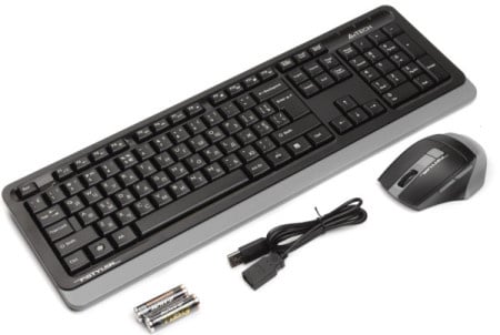 A4Tech A4-FG1035 Fstyler Bezicna tastatura YU-LAYOUT + bezicni mis USB, Grey - Img 1
