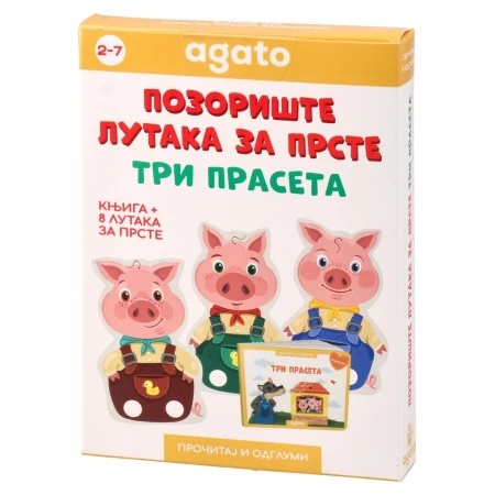 Agato pico kartice sa pričom i pozorištem lutaka za prste tri praseta 2 - 7 godina ( 718683 )