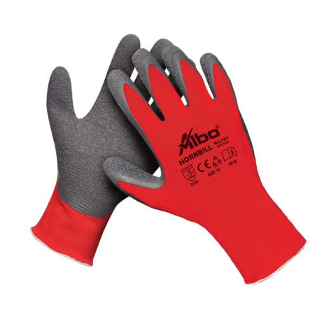 Albo zaštitne rukavice hornbill bl, lateks, crveno-sive veličina 10 ( 1010420175230100 ) - Img 1