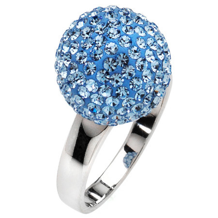 Amore baci kuglica srebrni prsten sa plavim swarovski kristalom ( rc004.12 ) - Img 1