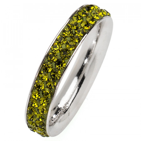 Amore baci srebrni prsten sa zelenim swarovski kristalom 54 mm ( ra010.14 ) - Img 1