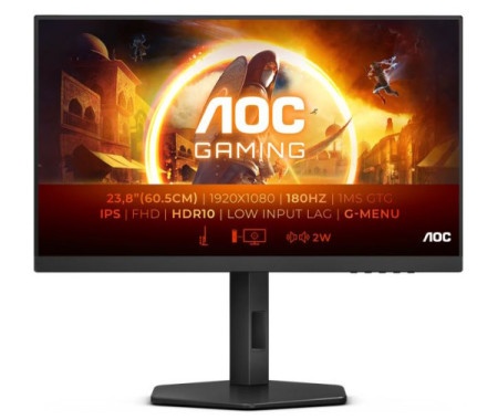 AOC 24G4X 1920x1080/0.5ms/HDR19/HDMI/DP/Full Ergonomic Monitor 23.8"