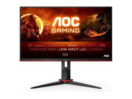 AOC EU 27&quot;/IPS/2560x1440/165Hz/4ms MPRT/HDMIx2,DP/Gsync/Pivot,visina/VESA/crna monitor ( Q27G2S/EU )  - Img 1