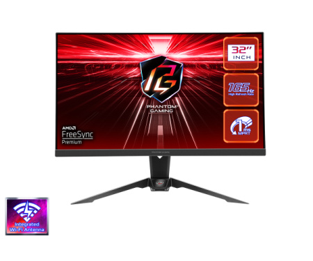 ASRock 31.5" asrock pg32qf2b va 2560x1440/165hz/1ms/2xhdmi/dp/amd freesync monitor