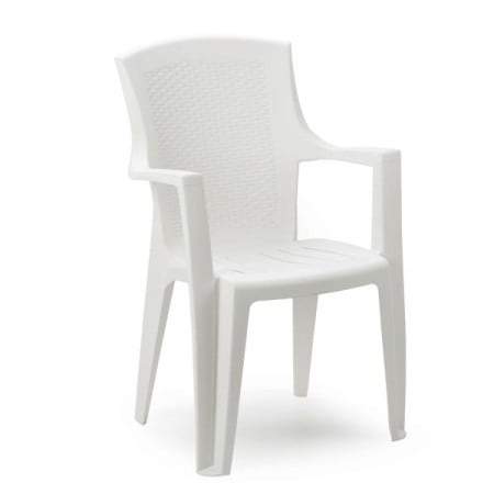 Bastenska stolica plasticna eden boja: bela ( 20828 )