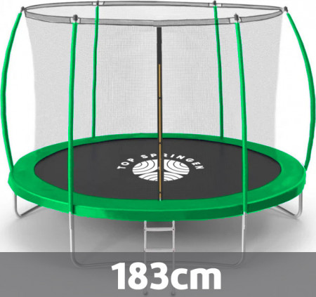 Baštenska trambolina 183 cm Top Springen Sport Line SL183GRE sa unutrašnjom mrežicom i merdevinama u Zelenoj boji
