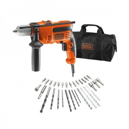 Black+Decker udarna bušilica 710 w + garnitura pribora + torba ( KR714S32 ) - Img 1