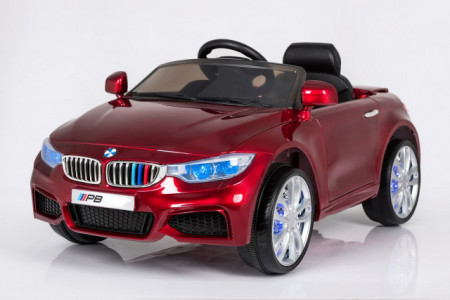 BMW 8 Auto za decu na akumulator sa kožnim sedištima i mekim gumama - Crveni ( BJP807 ) - Img 1