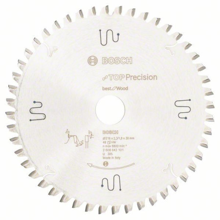Bosch list kružne testere top precision best za drvo 216 x 30 x 2,3 mm, 48 ( 2608642101 )