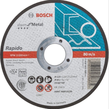 Bosch Rezna ploča ravna Expert for Metal - Rapido AS 60 T BF, 115 mm, 1,0 mm ( 2608603394 )