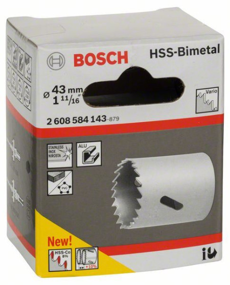 Bosch testera za otvore HSS-bimetal za standardne adaptere 43 mm, 1 11/16" ( 2608584143 )