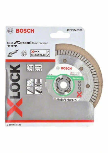 Bosch X-Lcok best for ceramic extraclean turbo dijamantska rezna ploča 115x22,23x1,4x7 115 x 22,23 x 1,4 x 7 mm ( 2608615131 ) - Img 1