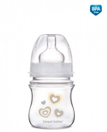 Canpol baby flašica široki vrat,antikolik 35/216 easy start beige- newborn baby 120ml ( 35/216BEIGE )