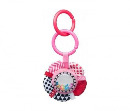 Canpol baby plišana igračka sa zvečkom 68/057 zig zag pink ribbon ( 68/057_pin ) - Img 1