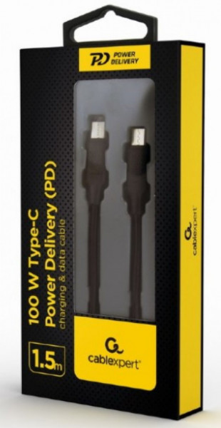 CC-USB2-CMCM100-1.5M Gembird 100W Type-C Power Delivery (PD) charging & data cable, 1.5m