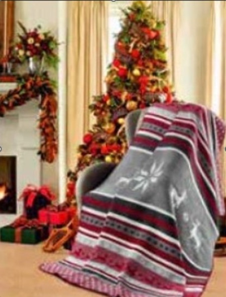 Ćebe eco blanket christmas 150x200 - winter bordo grey edk 18403a ( 021034 )