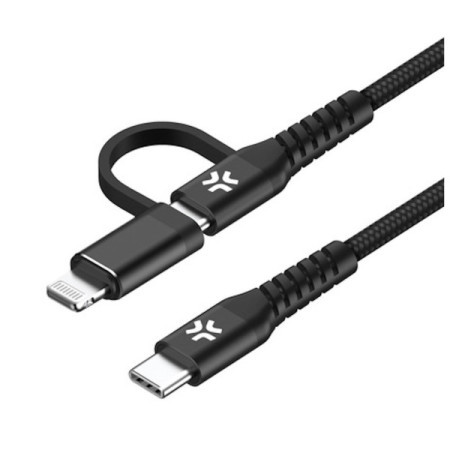 Celly kabl 2u1 USB-C & lightning ( USBC2IN1BK )