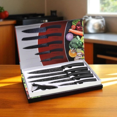 Cheffinger set od 6 noževa cf-mb03 i tchibo stolnjak ( 359286 )