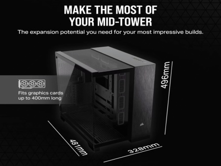Corsair 6500x mid-tower/dve komore/kaljeno staklo/bez napajanja/crna/obsidijan aluminijum kucište ( cc-9011283-ww )